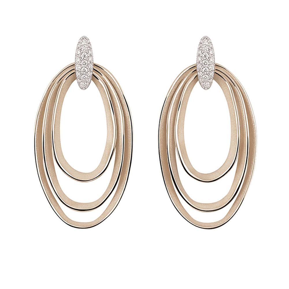 Annamaria Cammilli DUNE Ohrschmuck Chic Pavé - GOR3674PAVN - Natural Beige Gold 750/-
