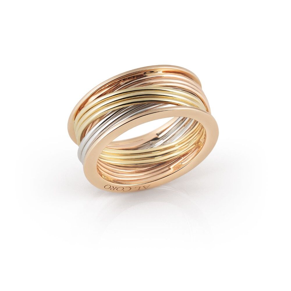 Al Coro Serenata Ring - NR235WGR - Gold 750/- Tricolour