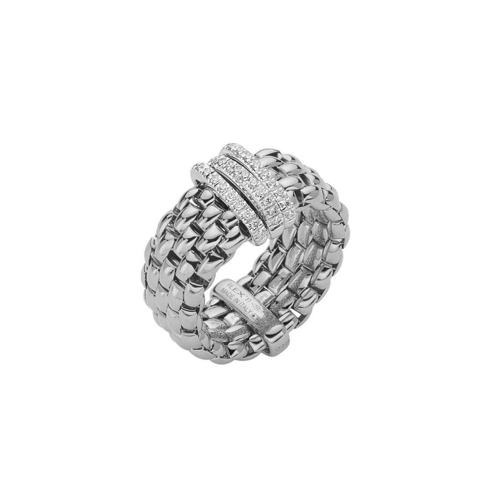 Fope Flex'it Ring - PANORAMA Collection - AN587 PAVE B - Weissgold 750/- Weite M